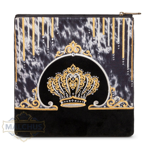 Bag #858 Black Velvet & Gold Emb - Judaica Accessories