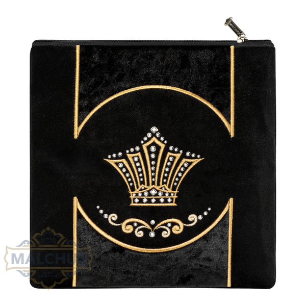 Bag #868 Black Velvet & Gold Emb - Judaica Accessories