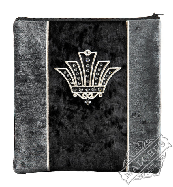 Bag #890 Black Velvet & Silver Emb - Judaica Accessories