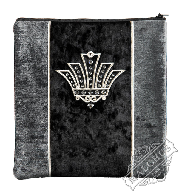 Bag #890 Black Velvet &  Silver Emb - Judaica Accessories
