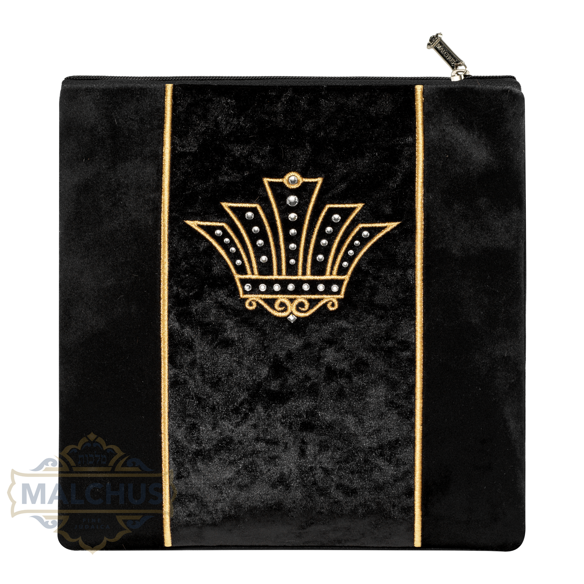 Bag #892 Black Velvet & Gold Emb - Judaica Accessories