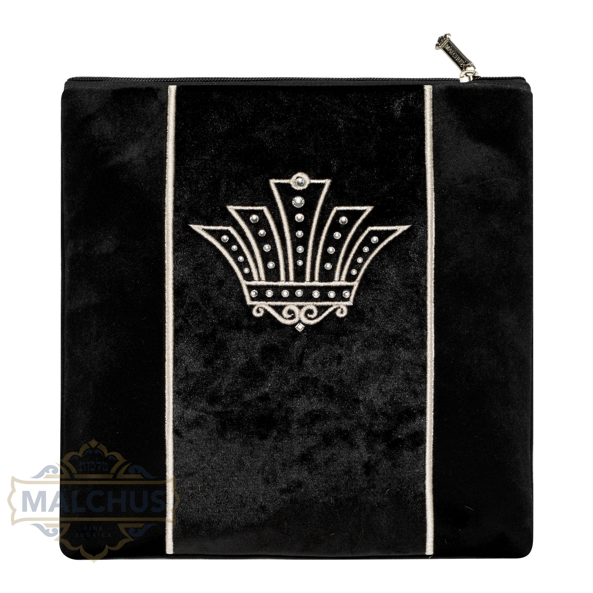 Bag #892 Black Velvet & Silver Emb - Judaica Accessories
