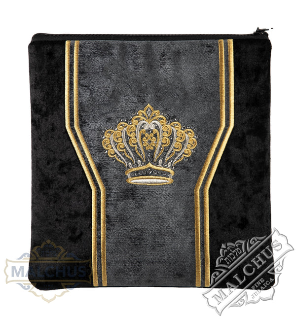 Bag #895 Black Velvet & Gold Emb - Judaica Accessories