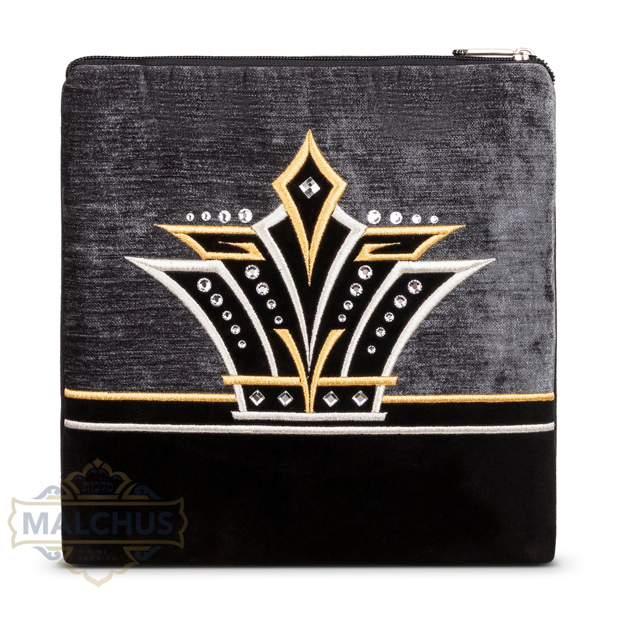 Bag #925 Black Velvet & Gold Emb - Judaica Accessories