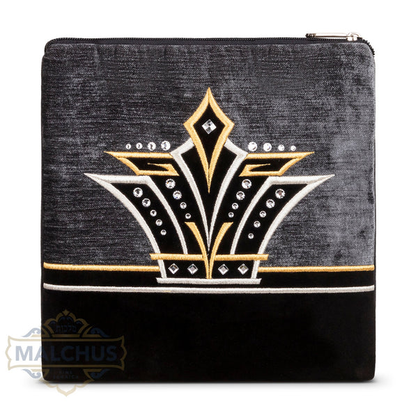 Bag #925 Black Velvet & Gold Emb - Judaica Accessories