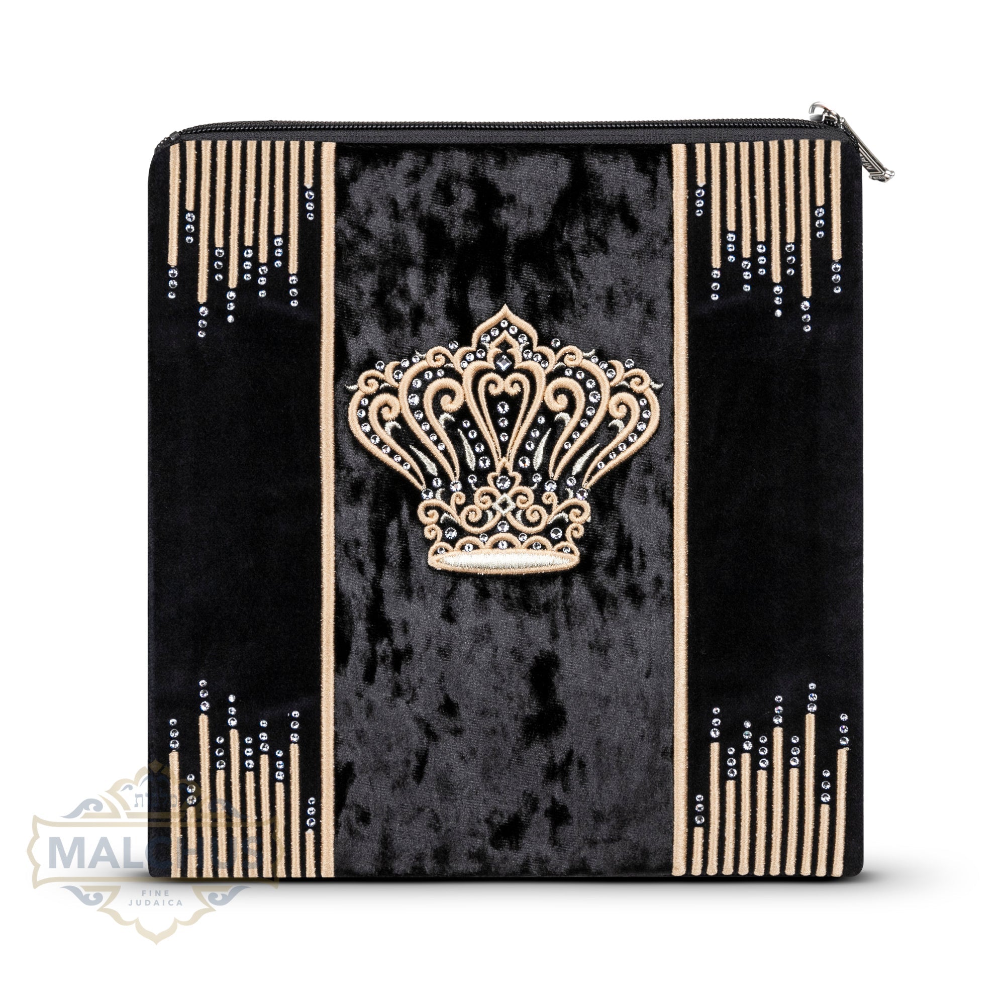 Bag #936 Black Velvet & Gold Emb - Judaica Accessories