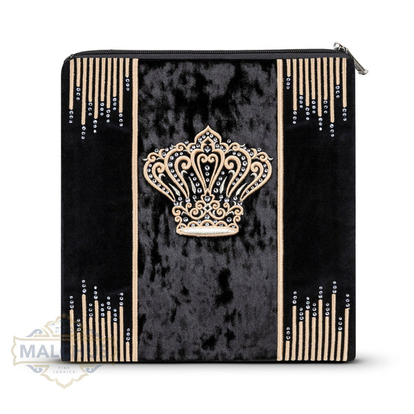 Bag #936 Black Velvet & Gold Emb - Judaica Accessories