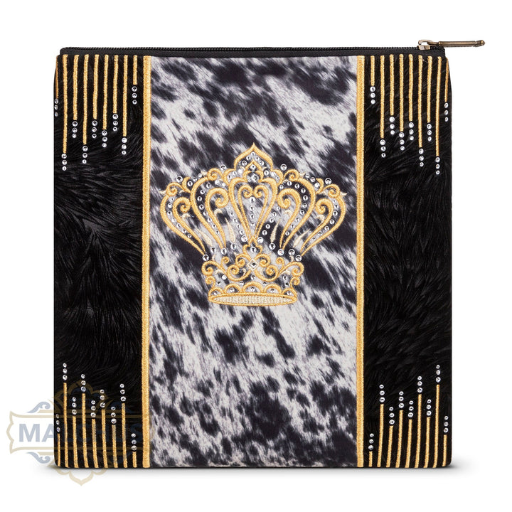 Black velvet tallis and tefillin bag, gold embroidery, design #937 | Judaica Square Lakewood