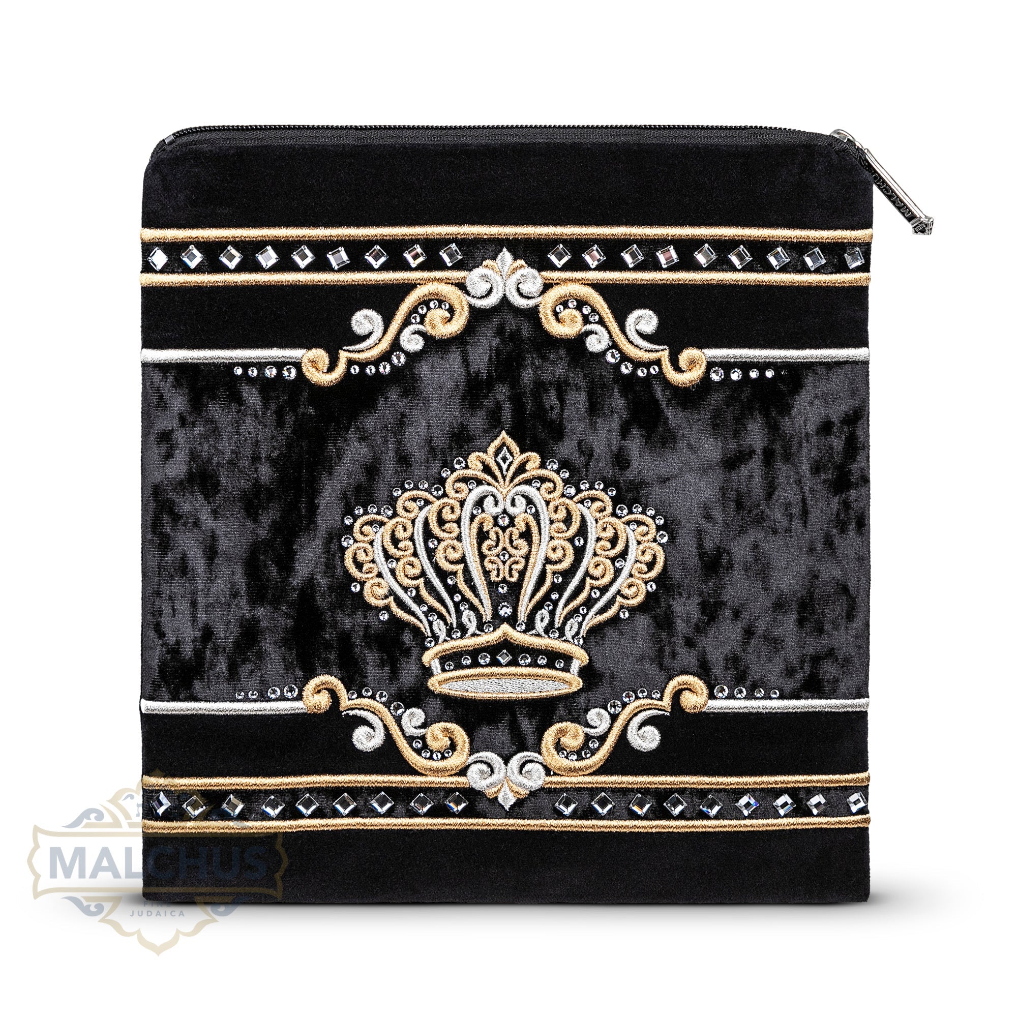 Bag #943 Black Velvet & Gold Emb - Judaica Accessories