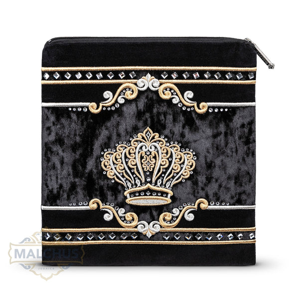 Bag #943 Black Velvet & Gold Emb - Judaica Accessories
