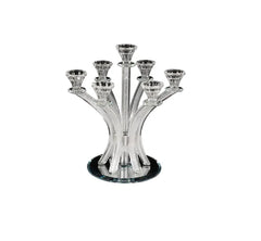 BT Shalom Collection: Crystal 7 Branch Candelabra with Inner Net Design