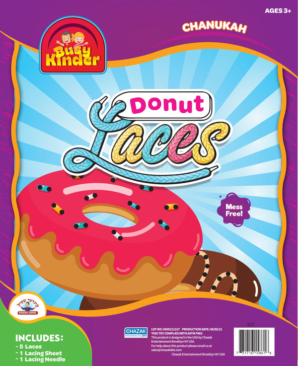 Chanukah Donut Laces — BZ Kinder lacing craft kit | Judaica Square Lakewood