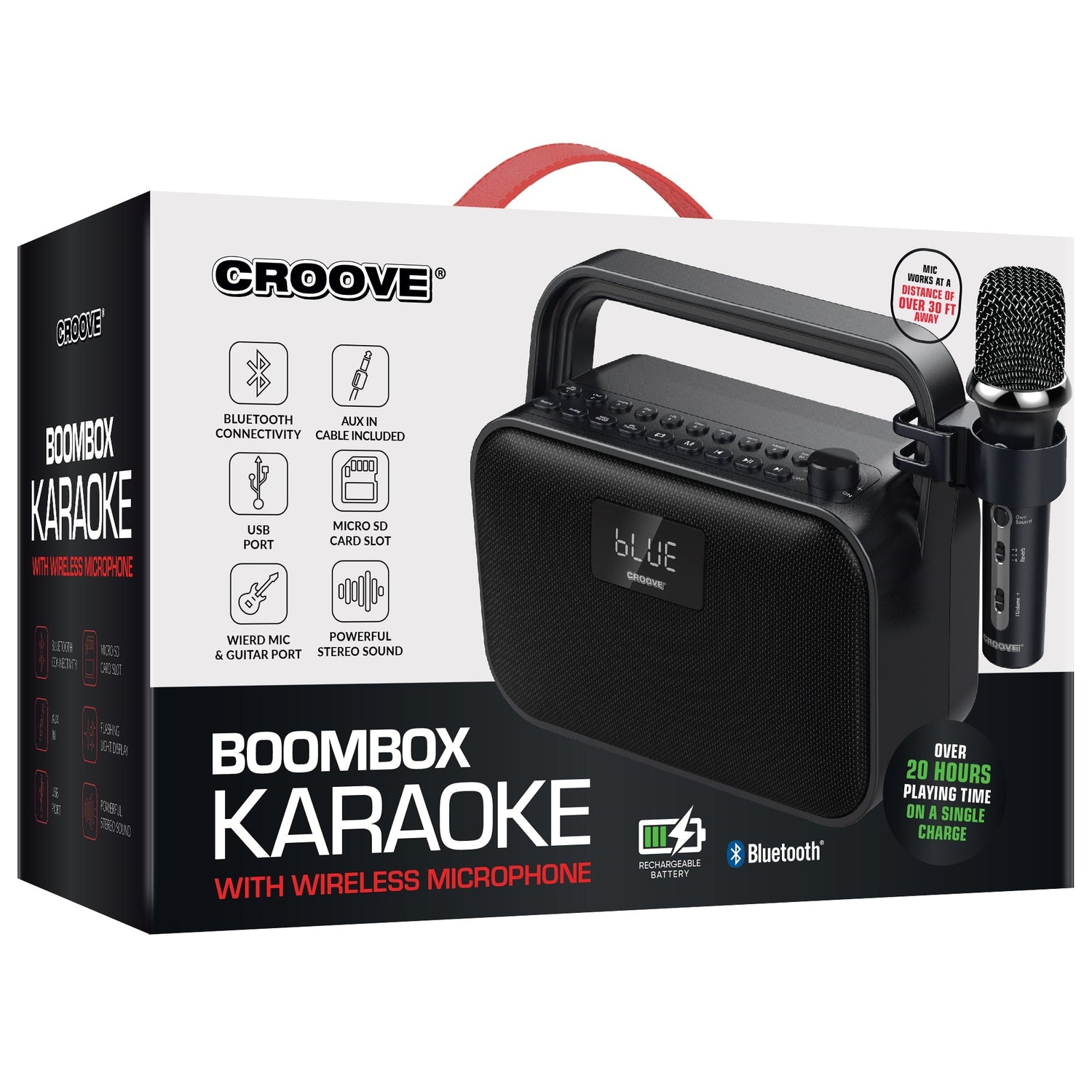 Croove Portable Karaoke Machine with Wireless Mic - Bluetooth Speaker — product view, view 2 | Judaica Square Lakewood