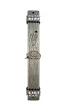 Black and white bling mezuzah case — aluminum body studded with rhinestones and enamel jewelry | Judaica Square Lakewood