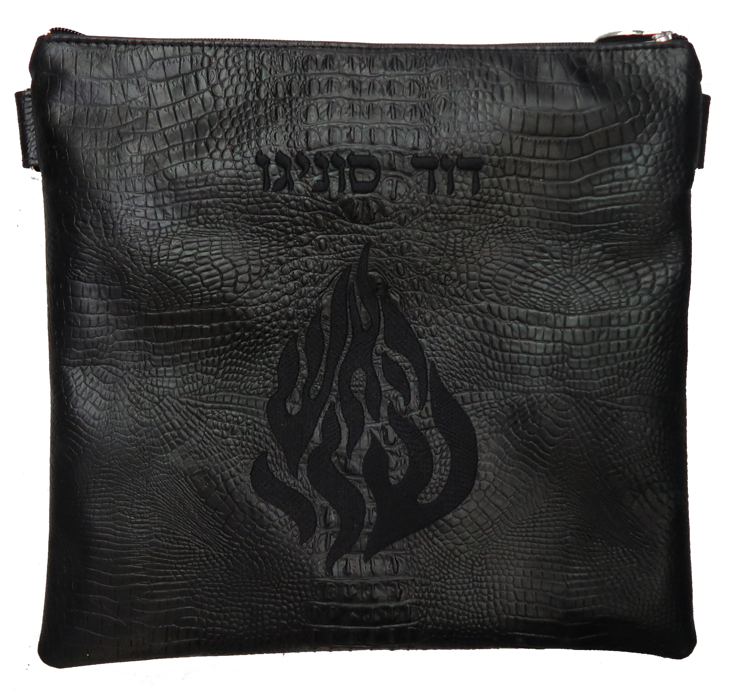 Prestige Croc Tallit & Tefillin Bag — Flame & Croc Design, Regal Collection (615F-BK3)