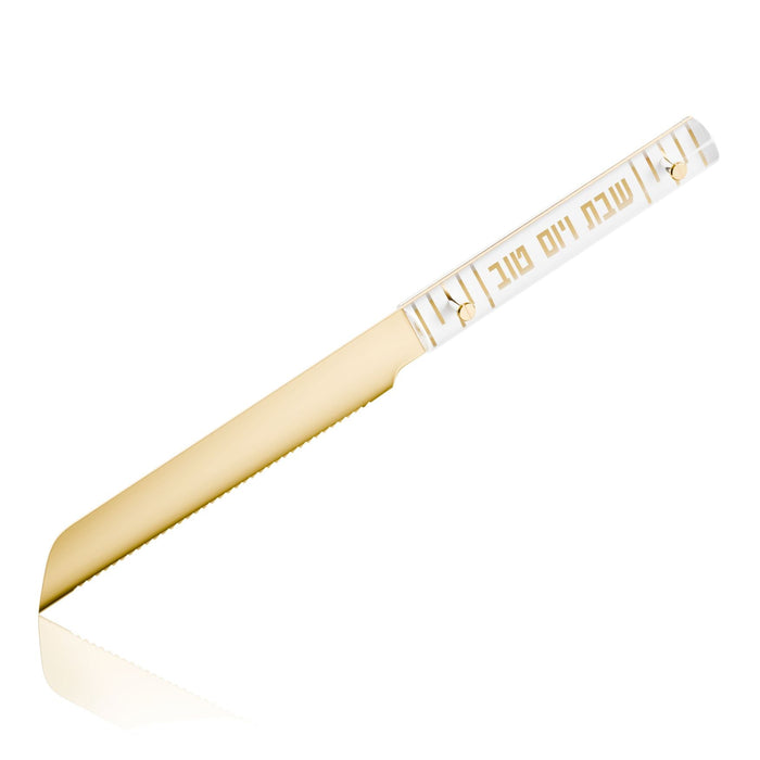 Linear Challah Knife — Shabbos, Acrylic | Judaica Square Lakewood