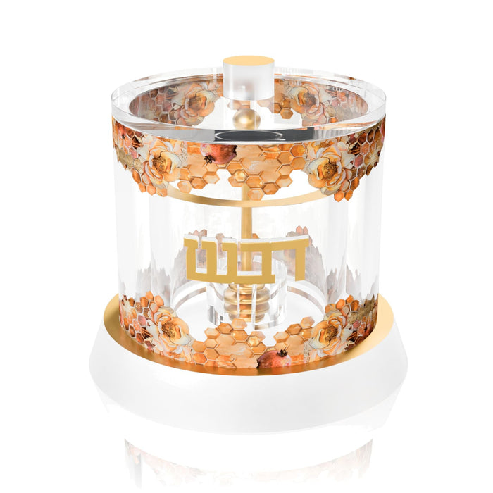 Blush Nectar Honey Dish — Rosh Hashanah, Acrylic | Judaica Square Lakewood