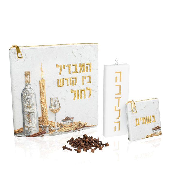 Luminous Flame Leather Havdalah Set — Leatherite | Judaica Square Lakewood