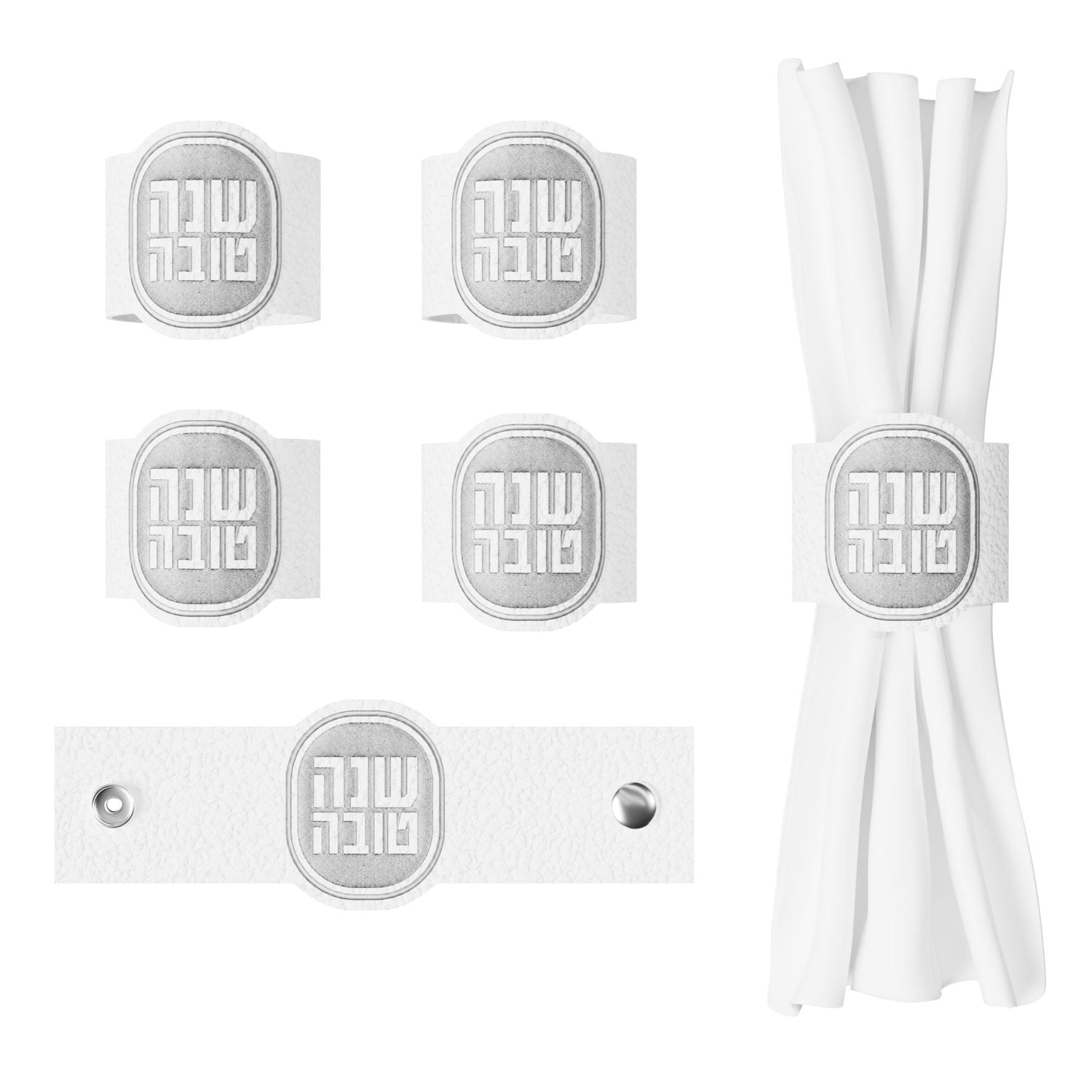 Lucent Napkin Rings — Rosh Hashanah, Leatherite | Judaica Square Lakewood