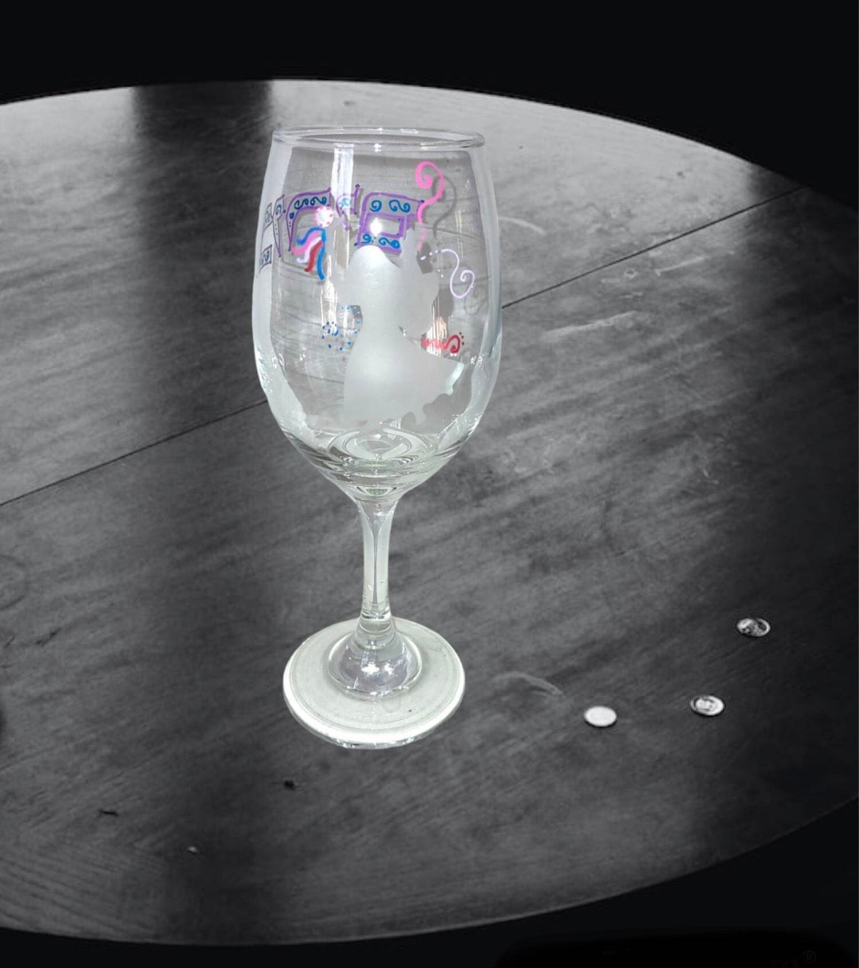 Miriam's cup — tall etched glass hand-painted for the Seder table | Judaica Square Lakewood (view 8)