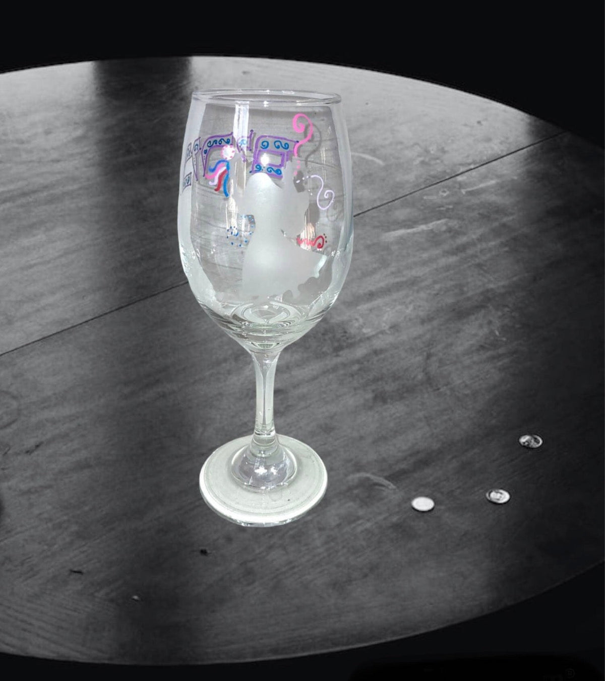 Miriam's cup — tall etched glass hand-painted for the Seder table | Judaica Square Lakewood (view 8)