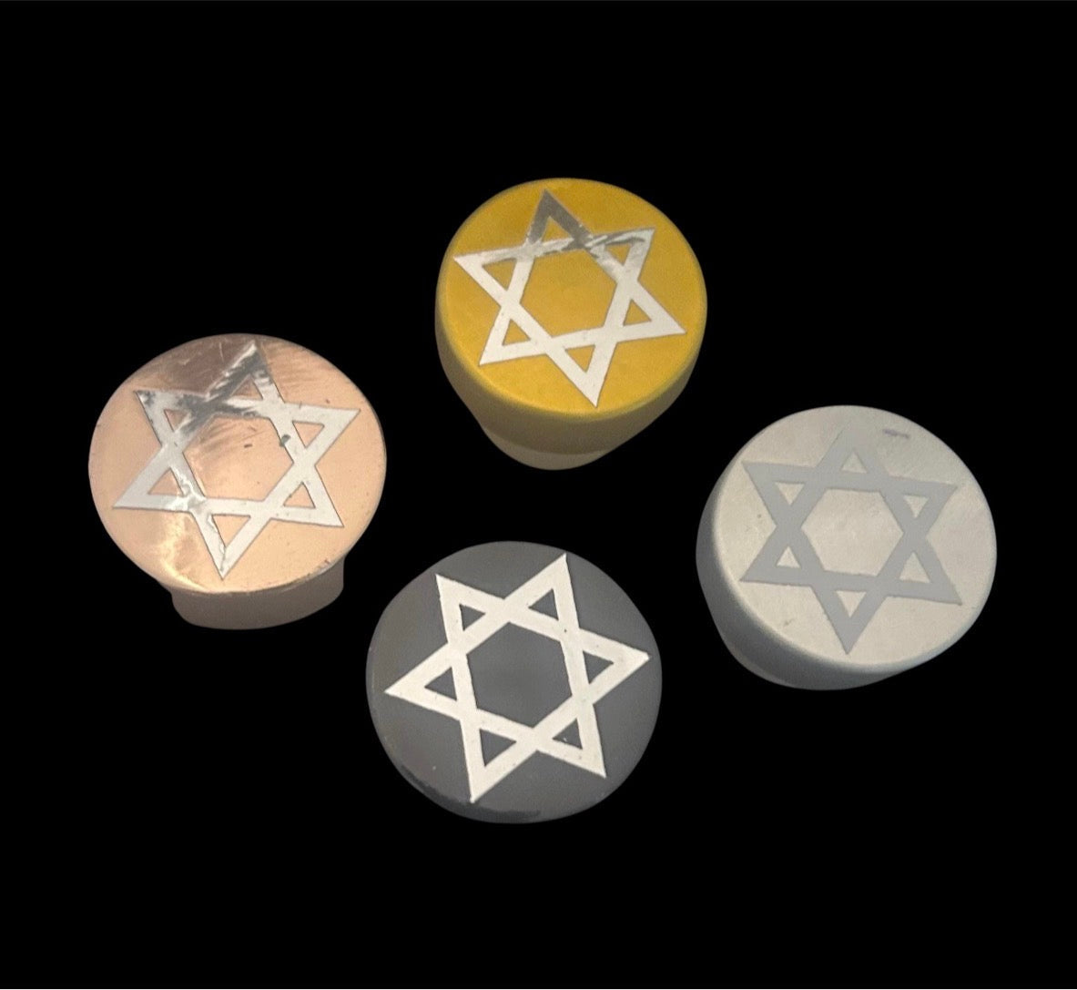 Star of David wine stopper — metallic wooden cork bottle top with vinyl star | Judaica Square Lakewood (view 7)