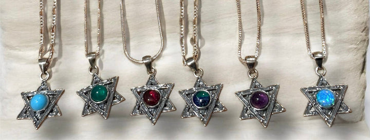 Star of David Necklace — Sterling Silver with Your Choice of Gemstone