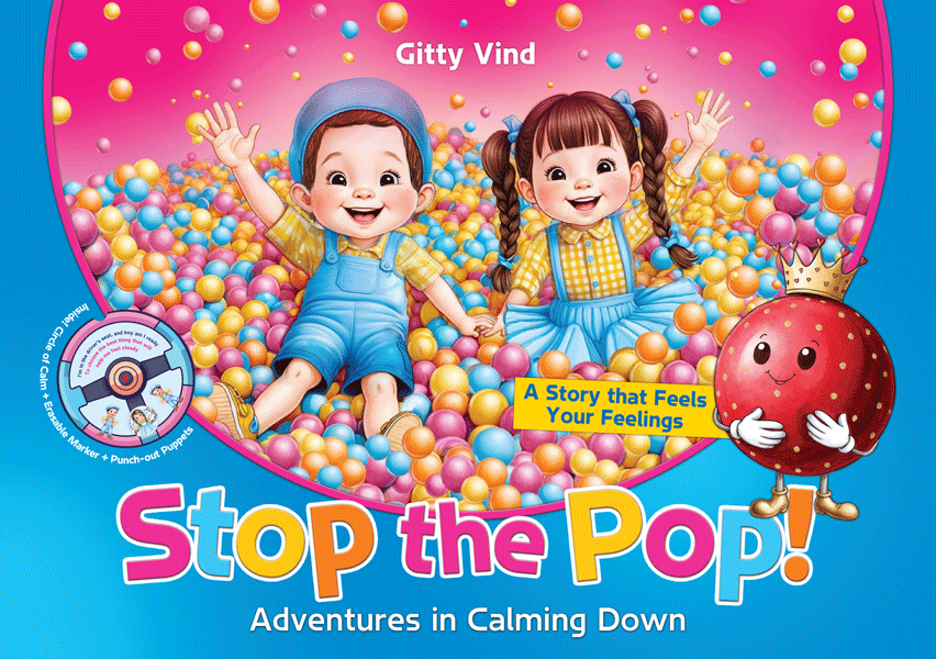 Stop the Pop! — children's calming-down activity book with punch-outs | Judaica Square Lakewood