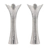 Emanuel Hammered Flower Shaped Candlesticks-Silver 6" (EM-CAC1)