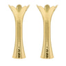Emanuel Hammered Flower Shaped Candlesticks-Gold 6" (EM-CAC2)
