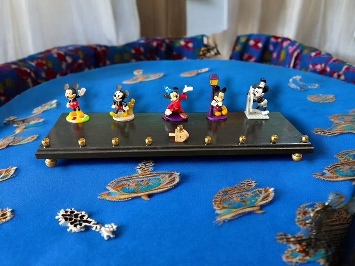 Mickey Mouse anniversary menorah — row of repurposed Disney figures with brass cups | Judaica Square Lakewood
