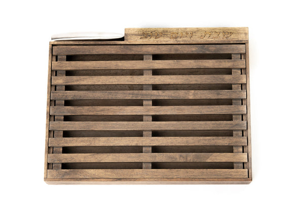 Hardwood Challa Board W/ Crumb Catcher & Knife (CB-K152RW)