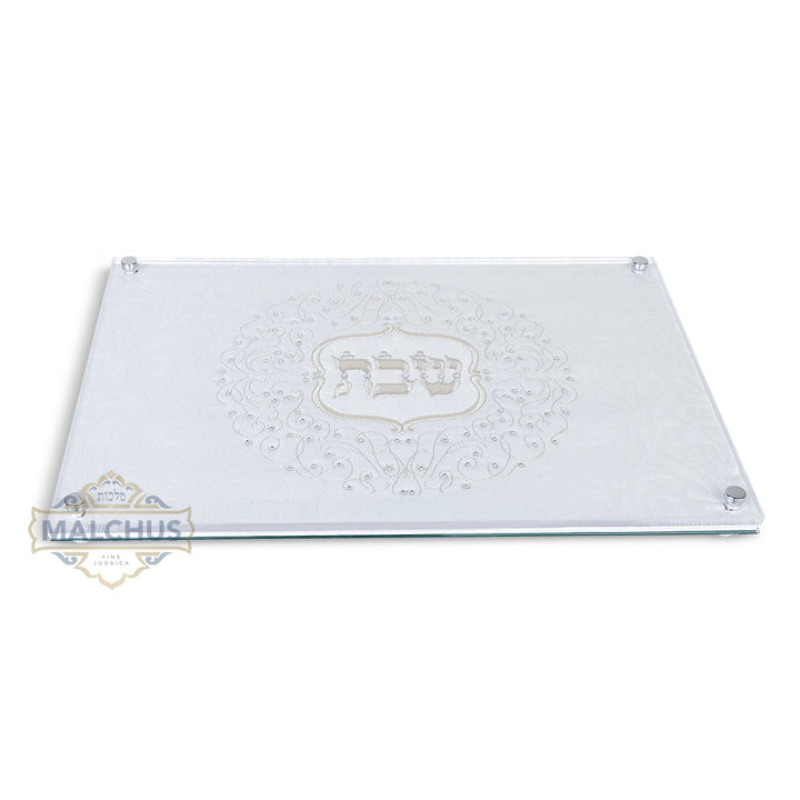Glass Challah Board, Design #230 with Matching Challah Cover, 16x11