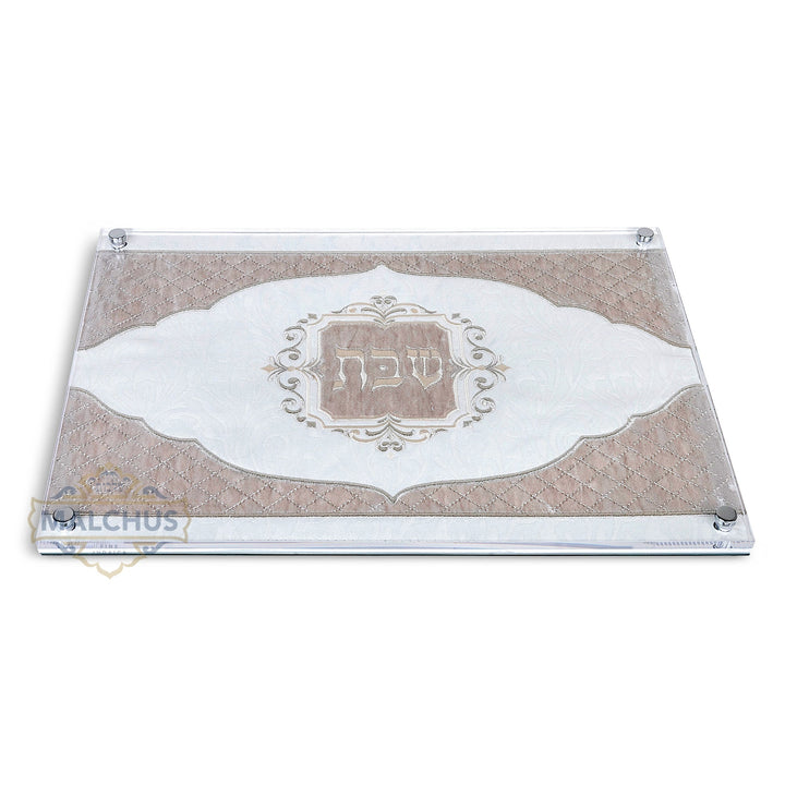 Glass Challah Board, Design #577 with Matching Challah Cover, 16x11