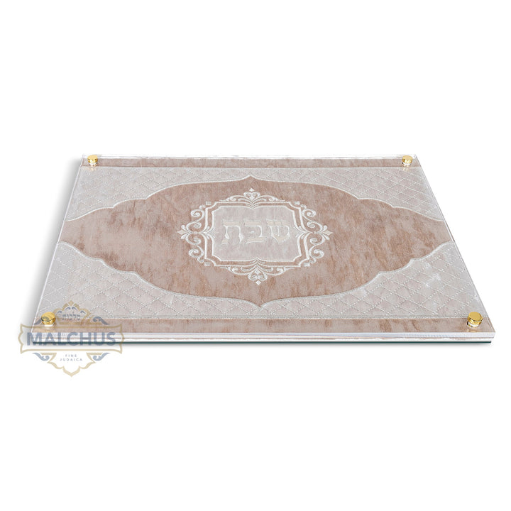 Glass Challah Board, Design #578 with Matching Challah Cover, 16x11