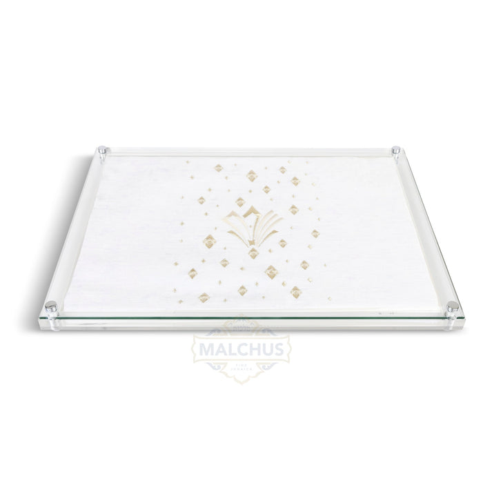 Glass Challah Board #685 Velvet - Shabbos Accessories