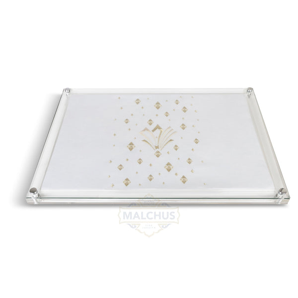 Glass Challah Board #686 Linen-look - Shabbos Accessories
