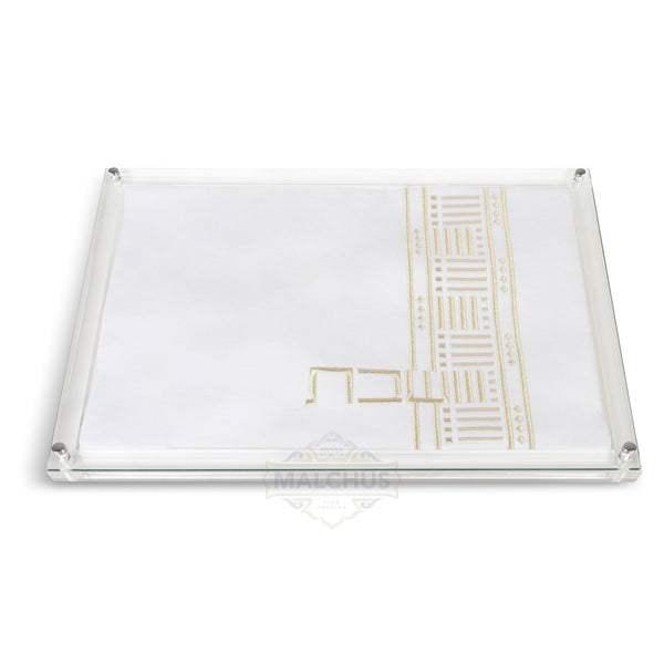 Glass Challah Board #692 Linen-look - Shabbos Accessories