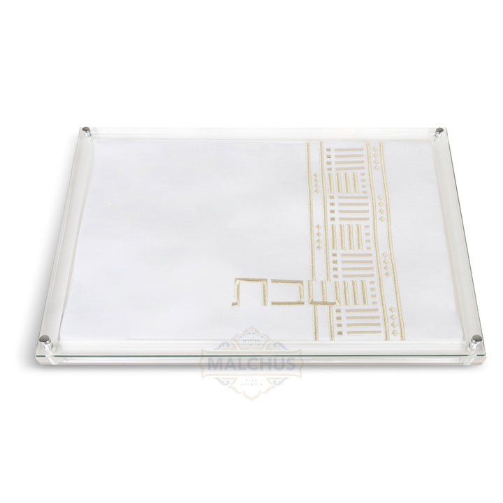 Linen-Look Challah Board with Glass Top, Design #692, 16x11