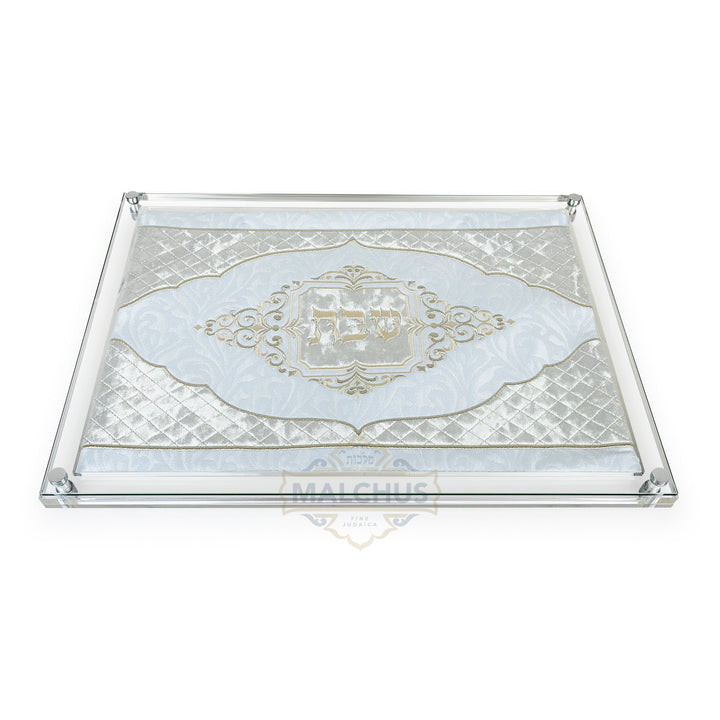 Glass Challah Board, Design #777 with Matching Challah Cover, 16x11