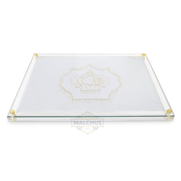 Linen-Look Challah Board with Glass Top, Design #990, 16x11