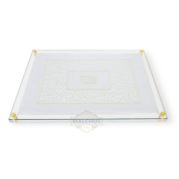 Glass Challah Board #992 Linen-look - Shabbos Accessories