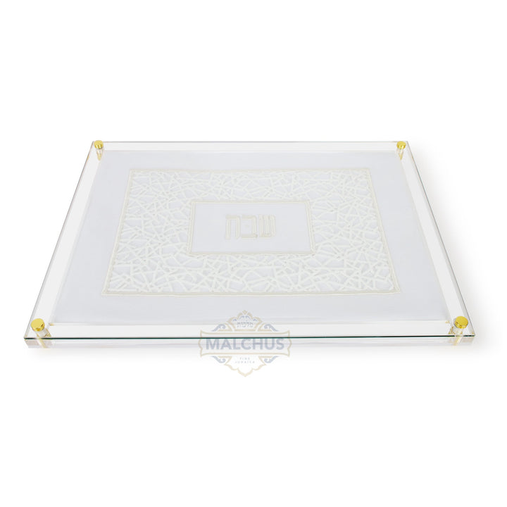 Linen-Look Challah Board with Glass Top, Design #992, 16x11