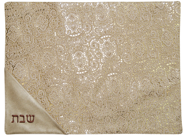 Prestige Leather Challah Cover — Geometric Design, Premier Collection (CC200-BG)
