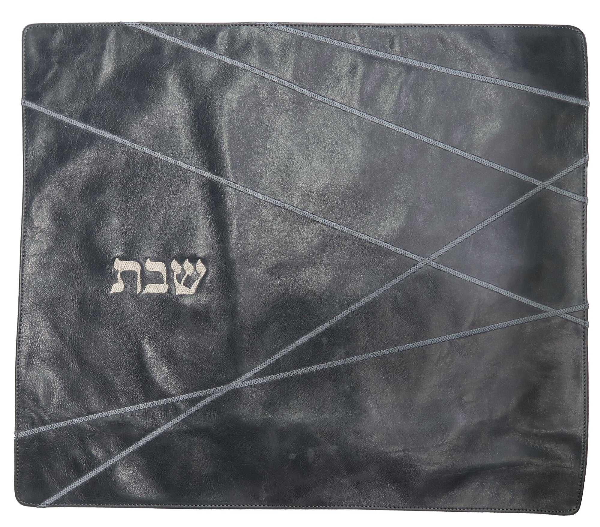 Prestige Leather Challah Cover — Geometric Design, Prestige Collection (CC215-SM)