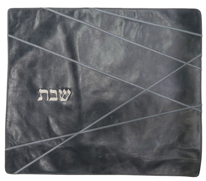 Prestige Leather Challah Cover — Geometric Design, Prestige Collection (CC215-SM)