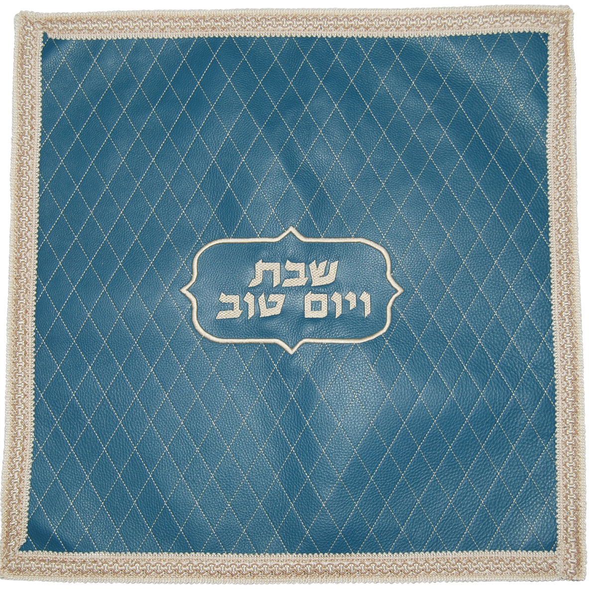 Prestige Leather Challah Cover — Geometric Design, Prestige Collection (CC300-TL)