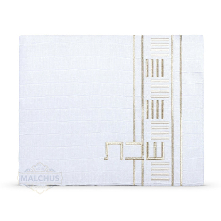 Pleated Linen Look Challah Cover with Crystals #691