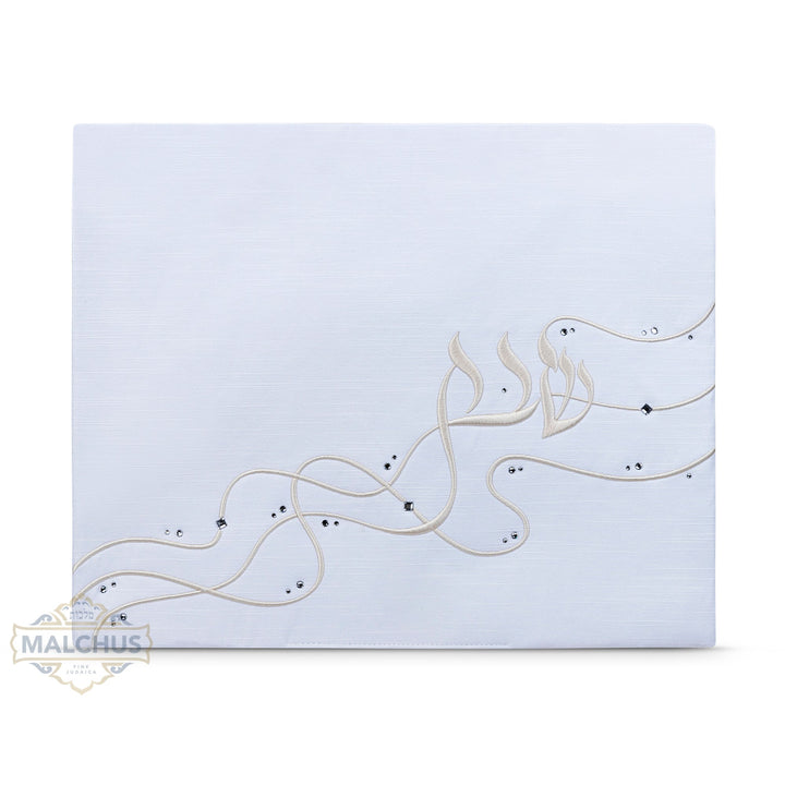 Linen Look Challah Cover with Embroidered Panel #930
