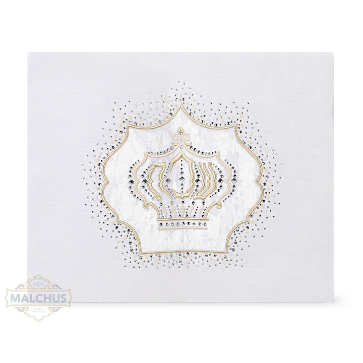 Linen Look Challah Cover with Framed Embroidery #990